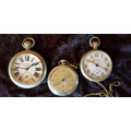 3 SWISS MOVEMENT POCKET WATCHES FOR REPAIR TO HIGHEST BIDDER