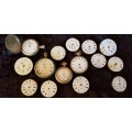 VARIOUS VINTAGE POCKET WATCHES AND DIALS WITH MOVEMENTS FOR REPAIR/SPARES