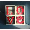 Love Picture Frame Stand, 1pc Size 11*11*4cm, 4pcs/set