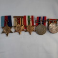 WW2 GROUP OF 5 MEDALS & 5 MINIATURES WITH PAPER WORK TO R.A.F ENGINEER