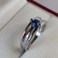 Platinum ring 0.40ct Sapphire