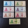Complete of Zimbabwe dollar notes series 1,2,3,4,5 from first issue to 2009