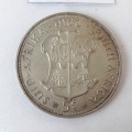 5 south africa five shilling coins 1952,1955,1956,1958,1960,
