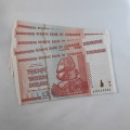 5 ZIMBABWE 20 TRILLION DOLLAR NOTES IN SEQUENTIAL ORDER UNC (5NOTES)