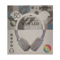 Bluetooth 5.0 Wireless Headphones With LED - BT1631 - White