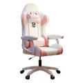 High Back Gaming Chair with footrest - Pink