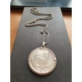 1951 5 Crown coin mounted as a pendant