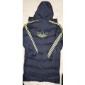ADIDAS Long Bomber Jacket Super Slim Fit - XXX-Large - Brand new - with tags (Navy/Green Writing)