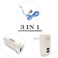 LDNIO Multi-Purpose 3-in-1 USB Wall and Car Charger