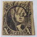USA-Scott #2-FORGERY-1847-10c blk  used. Price R350
