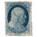 USA-Scott #9-1851/57-1c-Blue-Type IV  used. Price R550 (cv R1,760)