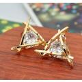 **Limited Stock** Exquisite Triangular Perforated Crystal Zircon Earrings
