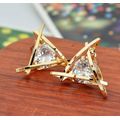 **Limited Stock** Exquisite Triangular Perforated Crystal Zircon Earrings