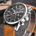 BENYAR Men's Luxury Brand Quartz Watch Chronograph