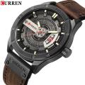 CURREN Men's 3d Leather Strap Military Sports Watch