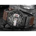 CURREN Men's 3d Leather Strap Military Sports Watch