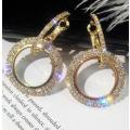 **Limited Stock** Elegant Crystal Earrings Round Gold