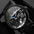 Men's Black Skeleton Stainless Steel Antique Steampunk Automatic Mechanical Watch