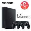PS4 SLIM COMBO 2 CONTROLLERS + 4 GAMES