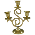 3 Candle Holder Solid Brass 18cm