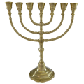 Menorah 7 Candle Holder Solid Brass  27cm Height