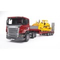 Bruder SCANIA R-Series Truck &CAT Bulldozer/MAN Truck with backhoe loader