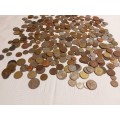Lot of 380 South African and International Coins ( Bid for the lot)