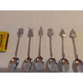 Novalux Plate Souvenir Spoons.(Made in Holland ) SET OF 6