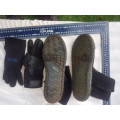 Divetek diving shoes size 9 and gloves lot