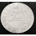 1987 Netherlands STG Silver 50 Gulden Anniversary crown size coin