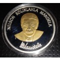 Nelson Mandela Gold plated Silver 1oz proof medallion