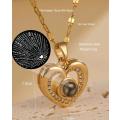 ***18k gold plated heart projection necklace***
