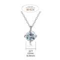 Certified 1.00ct Moissanite Diamond 925 Sterling Silver Necklace - Silver - Women