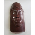 Wood Carved African Mask, Solid Wood