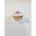 Porcelain Japanese Trinket Box, Gold Rimmed, Hinged