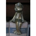 Solid Brass Frog - book/shelf decoration