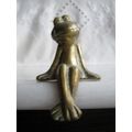 Solid Brass Frog - book/shelf decoration