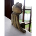 Solid Brass Frog - book/shelf decoration