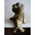 Solid Brass Frog - book/shelf decoration