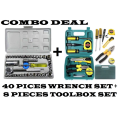 40 PIECE WRENCH SET AND 8 PIECE TOOLBOX SET