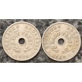 Southern Rhodesia 1934 + 1939 Half Penny