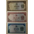 Rhodesia $1, $2 & $5 Lot