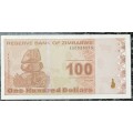 Zimbabwe 2009 $100 UNC