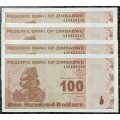 Zimbabwe 2009 Consecutive $100