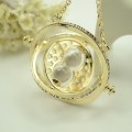 Harry Potter Time Turner Necklace with Rotating Spins Gold Hourglass