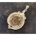 Beautiful 9ct Gold with 22ct Yellow Gold Kruger Coin Pendant with Diamonds. See fotos & description