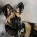 Wilddog Oil Painting, Title 'I wish you well'
