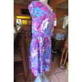Fabulous blue/pink blouson vintage dress  by TONINI size 36/12Two straps at side to tie. As new