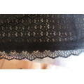 Little black acrylic lace dress with cream lining Princess style size 32/8. Sleeveless by `RT`.