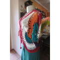 Multicolour bolero combination of knit and crochet stitching size 38/14 by 'Bellezza Signora'.